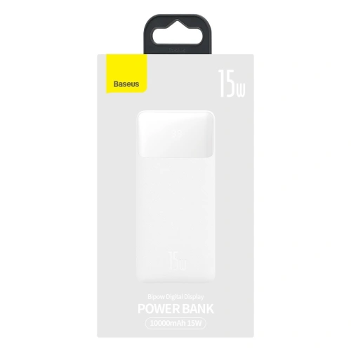 Kup Powerbank Baseus Bipow Display 10000mAh 15W bílý (Overseas Edition) + kabel USB-A/microUSB 0.25m bílý - BSU3676 - {ean13} - Sklep Home Screen