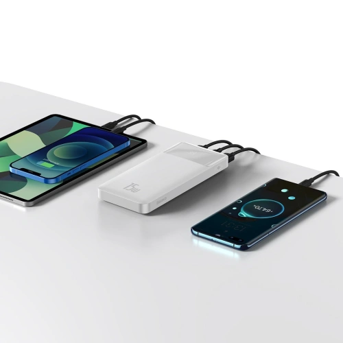 Kup Powerbank Baseus Bipow Display 10000mAh 15W weiß (Overseas Edition) + USB-A/microUSB 0.25m weiß - BSU3676 - {ean13} - Sklep Home Screen