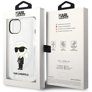 Etui Karl Lagerfeld KLHCP14MHNIKTCT Apple iPhone 14 Plus / 15 Plus transparent hardcase Ikonik Karl Lagerfeld