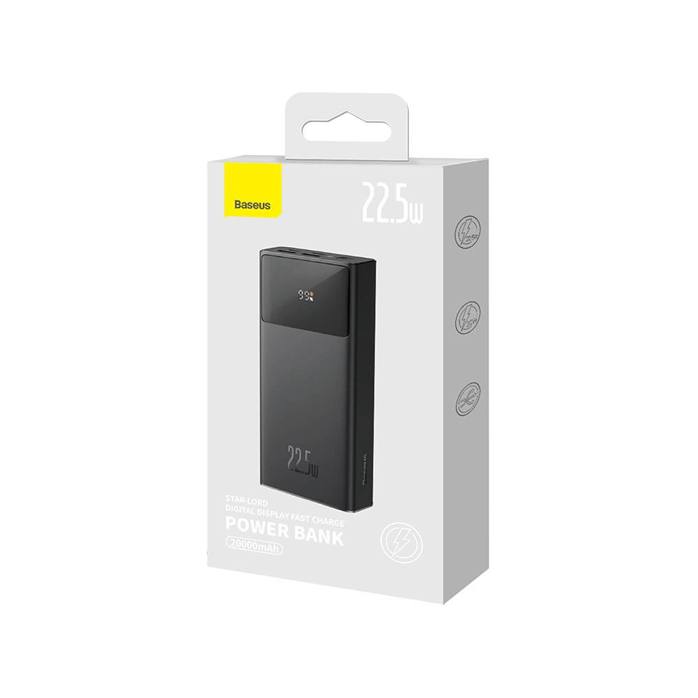 Powerbank Baseus Star-Lord 20000mAh, 2xUSB, USB-C, 22.5W (czarny)