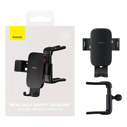 Buy Baseus Metal AgeⅡ gravity holder for round car air vent black - BSU3681 - {ean13} - Home Screen Store Europe
