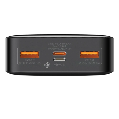 Kup Powerbank Baseus Bipow 20000mAh 20W černý (Overseas Edition) + kabel USB/microUSB 0.25m černý - BSU3691 - {ean13} - Sklep Home Screen