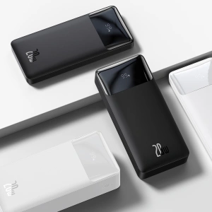 Powerbank Baseus Bipow 20000mAh 20W czarny (Overseas Edition) + kabel USB/microUSB 0.25m czarny