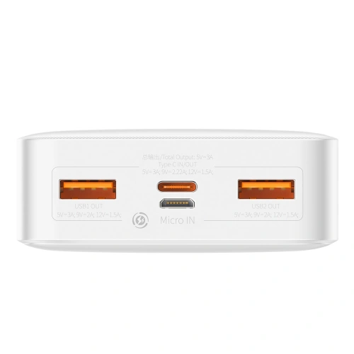 Kup Powerbank Baseus Bipow 20000mAh 20W bílý (Zahraniční edice) + kabel USB/microUSB 0.25m bílý - BSU3692 - {ean13} - Sklep Home Screen