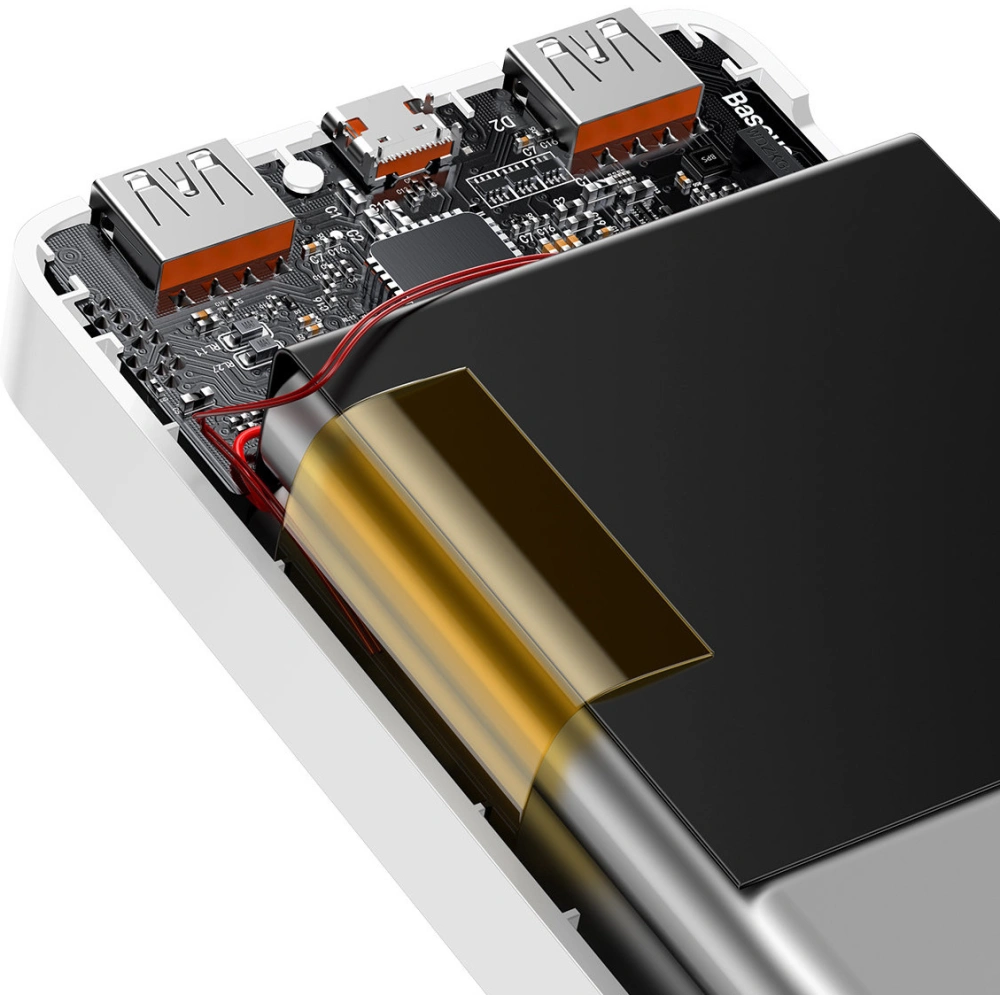 Powerbank Baseus Bipow 20000mAh 20W biały (Overseas Edition) + kabel USB/microUSB 0.25m biały