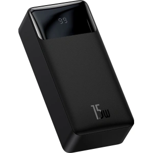 Powerbank Baseus Bipow Display 30000mAh 15W czarny (Overseas Edition) + kabel USB/microUSB 0.25m czarny