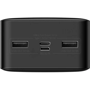 Powerbank Baseus Bipow Display 30000mAh 15W czarny (Overseas Edition) + kabel USB/microUSB 0.25m czarny