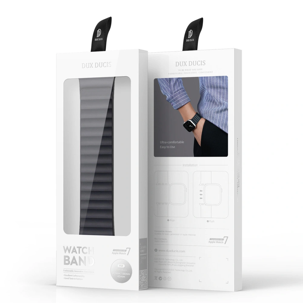 Pasek Dux Ducis Magnetic Strap Apple Watch Ultra czarno-pomarańczowy (Chain Version)