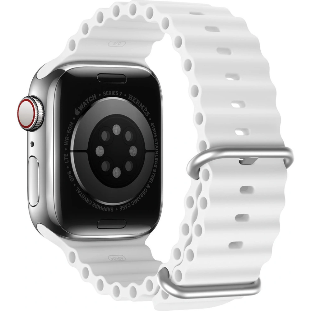 Pasek Dux Ducis Strap Apple Watch 4/5/6/7/8/9/SE/10 40/41/42mm biały (OceanWave Version)