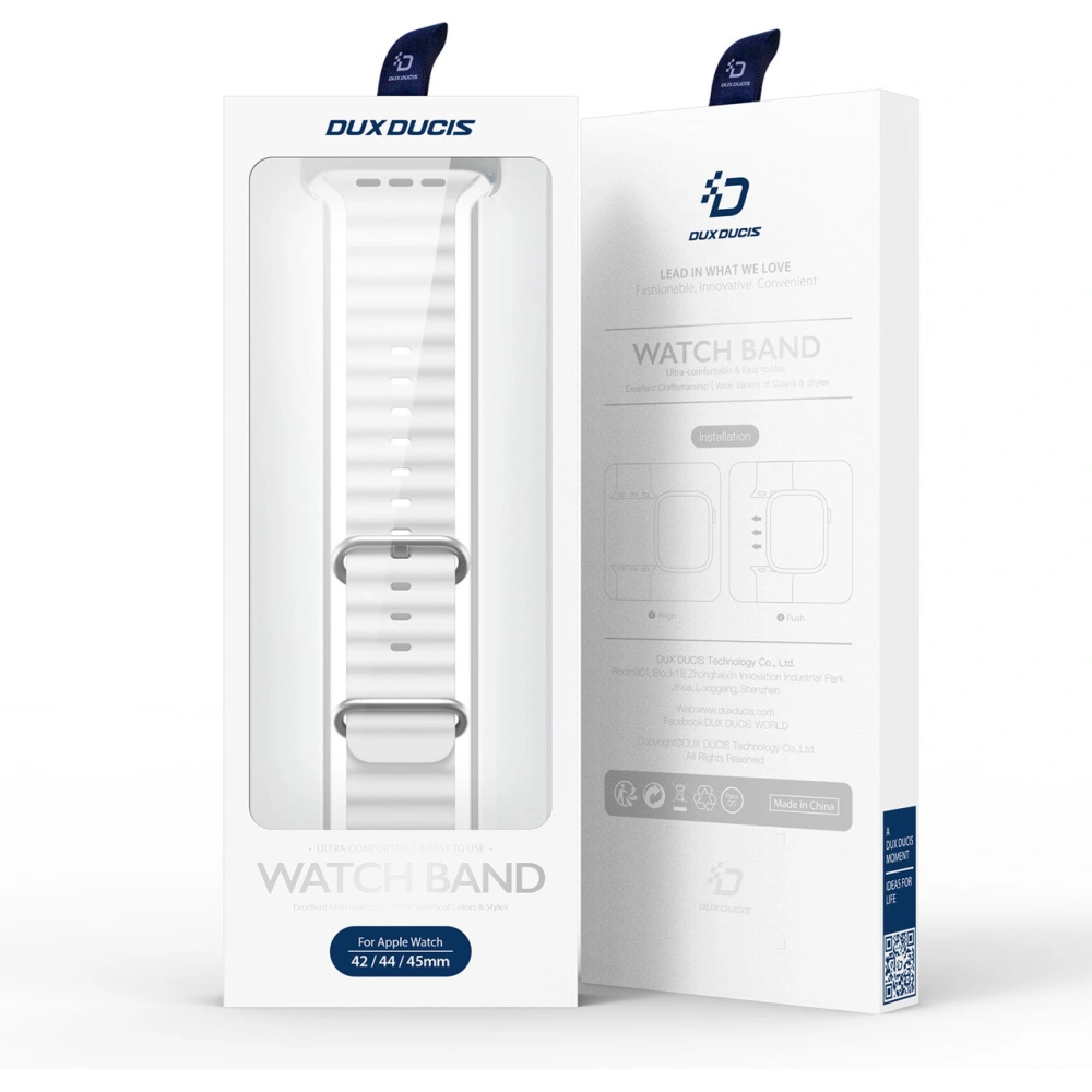 Pasek Dux Ducis Strap Apple Watch 4/5/6/7/8/9/SE/10 40/41/42mm biały (OceanWave Version)