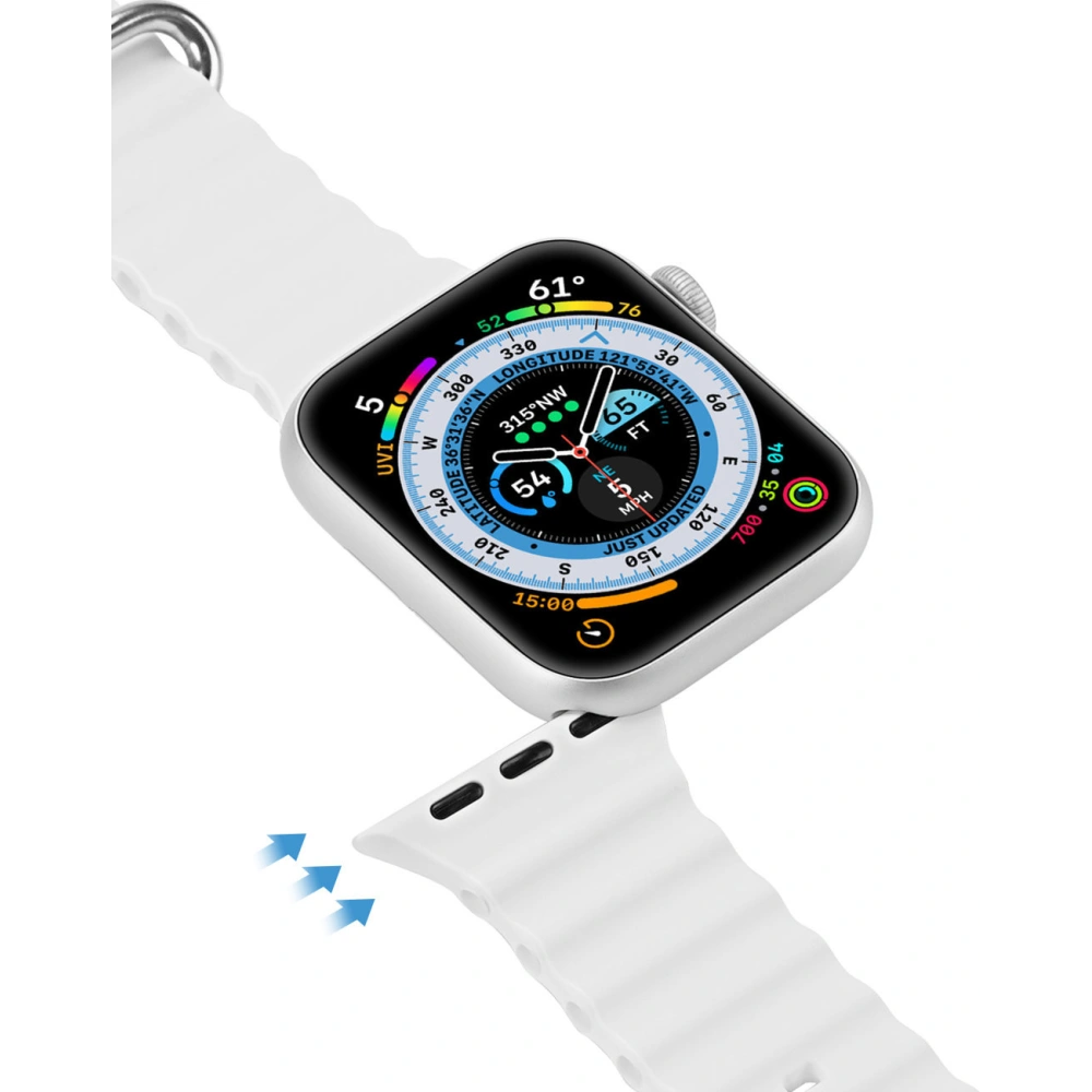 Pasek Dux Ducis Strap Apple Watch 4/5/6/7/8/9/SE/10 40/41/42mm biały (OceanWave Version)