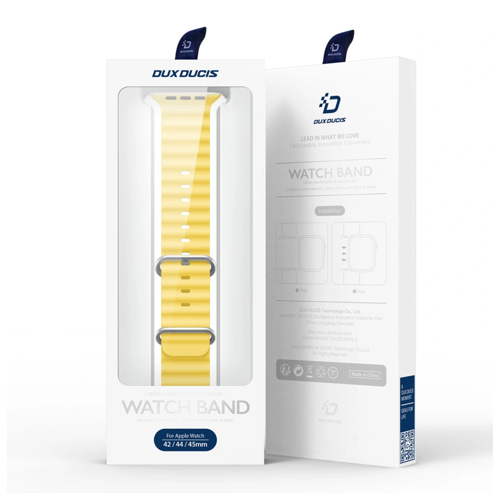 Pasek Dux Ducis Strap Apple Watch 4/5/6/7/8/9/SE/10 40/41/42mm żółty (OceanWave Version)