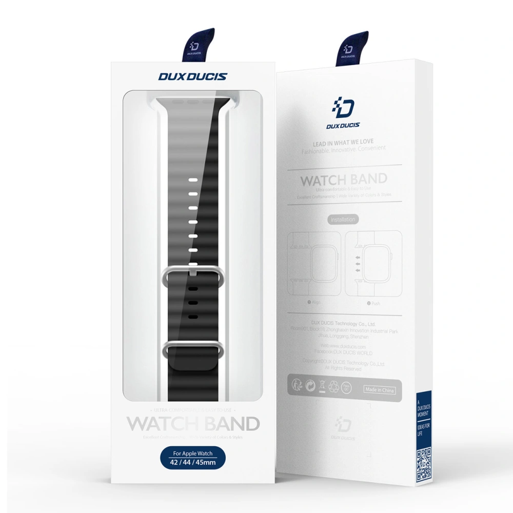 Pasek Dux Ducis Strap Apple Watch 4/5/6/7/8/9/SE 44/45mm czarny (OceanWave Version)