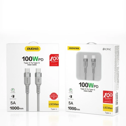 Kup Kabel Dudao USB-C/USB-C 5A 100W Power Delivery Quick Charge 3.0 480 Mbps 1m - DDA230 - {ean13} - Sklep Home Screen