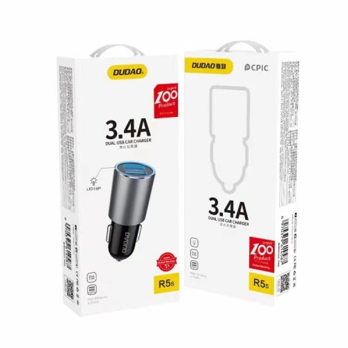 Kup Încărcător auto Dudao 2xUSB 3.4A gri (R5s grey) - DDA231 - {ean13} - Sklep Home Screen