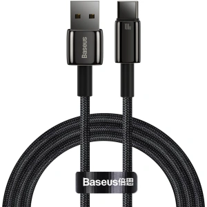 Cablul Baseus Tungsten Gold USB/USB-C 480Mbps 100W 1m negru