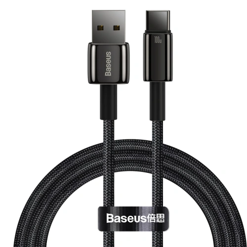 Kup Kabel Baseus Tungsten Gold USB/USB-C 480Mbps 100W 1m černý - BSU3695 - {ean13} - Sklep Home Screen