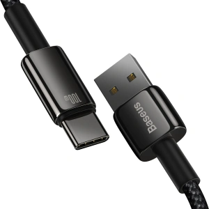Kabel Baseus Tungsten Gold USB/USB-C 480Mbps 100W 1m černý