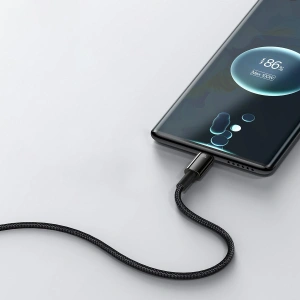 Kabel Baseus Tungsten Gold USB/USB-C 480Mbps 100W 1m černý