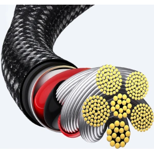 Kabel Baseus Tungsten Gold USB/USB-C 480Mbps 100W 1m černý