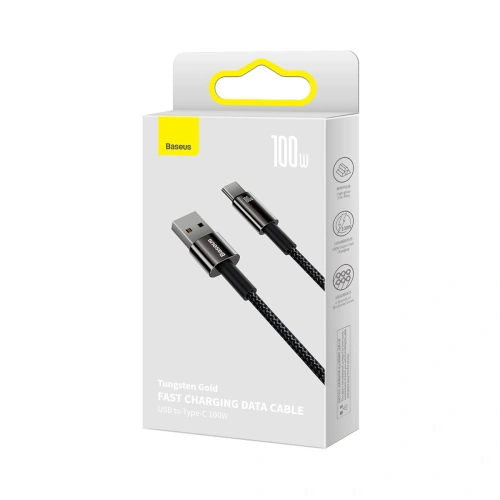 Kup Kabel Baseus Tungsten Gold USB/USB-C 480Mbps 100W 2m černý - BSU3696 - {ean13} - Sklep Home Screen