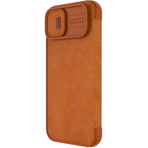 Kup Etui Nillkin Qin Leather Pro Apple iPhone 14 brązowy - NLK767 - {ean13} - Sklep Home Screen