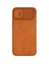 Kup Etui Nillkin Qin Leather Pro Apple iPhone 14 brązowy - NLK767 - {ean13} - Sklep Home Screen