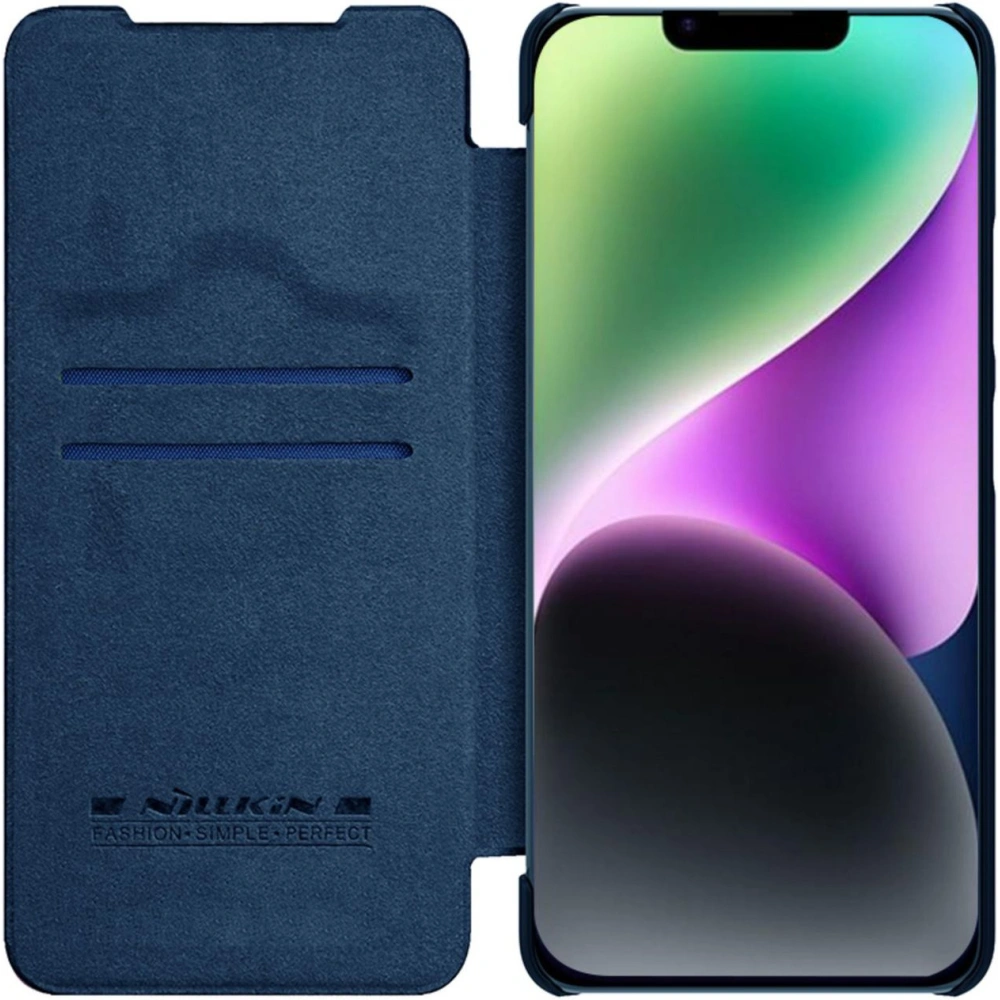 Etui Nillkin Qin Leather Pro Apple iPhone 14 niebieski