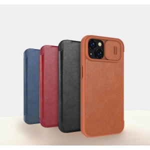 Etui Nillkin Qin Leather Pro Apple iPhone 14 Plus / 15 Plus brązowy