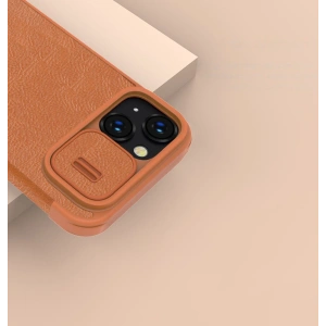 Etui Nillkin Qin Leather Pro Apple iPhone 14 Plus / 15 Plus brązowy