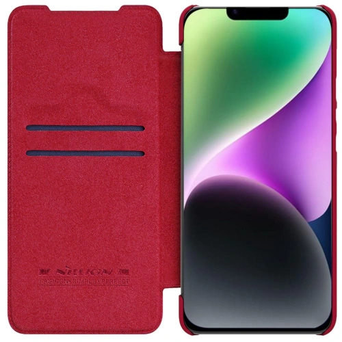 Kup Etui Nillkin Qin Leather Pro Apple iPhone 14 Plus / 15 Plus piros - NLK776 - {ean13} - Sklep Home Screen