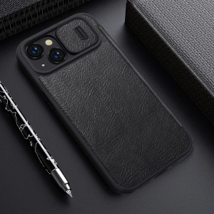 Etui Nillkin Qin Leather Pro Apple iPhone 14 Plus / 15 Plus niebieski