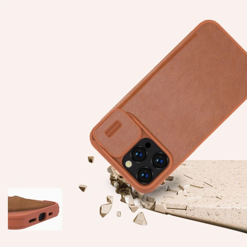 Kup Etui Nillkin Qin Leather Pro Apple iPhone 14 Pro Max hnědý - NLK779 - {ean13} - Sklep Home Screen