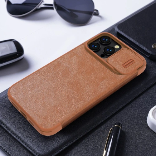 Kup Etui Nillkin Qin Leather Pro Apple iPhone 14 Pro Max hnědý - NLK779 - {ean13} - Sklep Home Screen