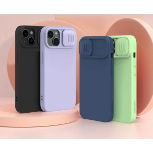 Etui Nillkin CamShield Silky Silicone MagSafe Apple iPhone 14 Plus / 15 Plus niebieski