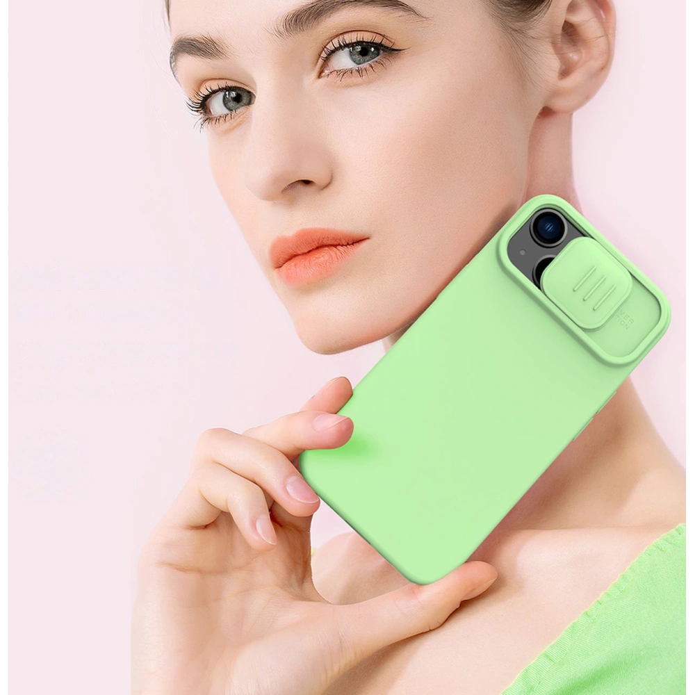 Etui Nillkin CamShield Silky Silicone MagSafe Apple iPhone 14 Plus / 15 Plus zielony