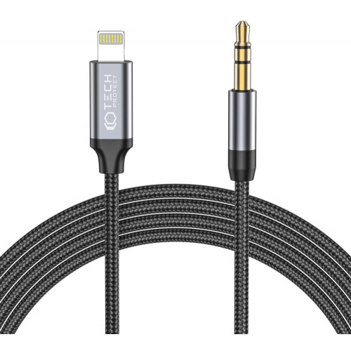 Kup Kabel audio Tech-Protect Ultraboost Lightning/mini Jack 3.5mm 100cm Black - 9490713929087 - THP1583 - Homescreen.pl