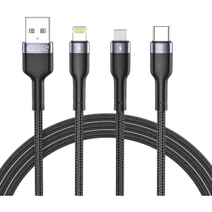Kabel Tech-Protect Ultraboost 3v1 Lightning/USB-C/microUSB 3A 120cm Černý