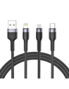 Kabel Tech-Protect Ultraboost 3v1 Lightning/USB-C/microUSB 3A 120cm Černý