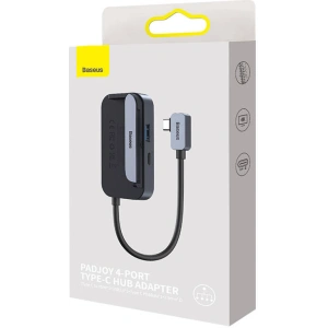 Kup Hub 4in1 Baseus PadJoy Series USB-C zu USB 3.0 + HDMI + USB-C PD + Klinke 3.5mm (Grau) - BSU3700 - {ean13} - Sklep Home Screen