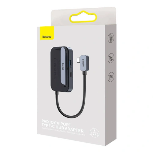Kup Hub 4in1 Baseus PadJoy Series USB-C zu USB 3.0 + HDMI + USB-C PD + Klinke 3.5mm (Grau) - BSU3700 - {ean13} - Sklep Home Screen