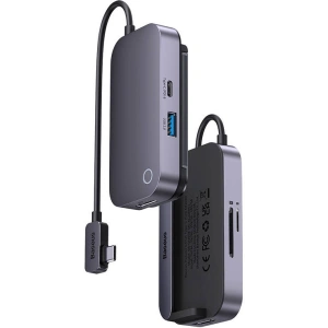 Kup Hub 6in1 Baseus PadJoy Serie USB-C zu USB 3.0 + HDMI + USB-C PD + Klinke 3.5mm + SD/TF (grau) - BSU3701 - {ean13} - Sklep Home Screen