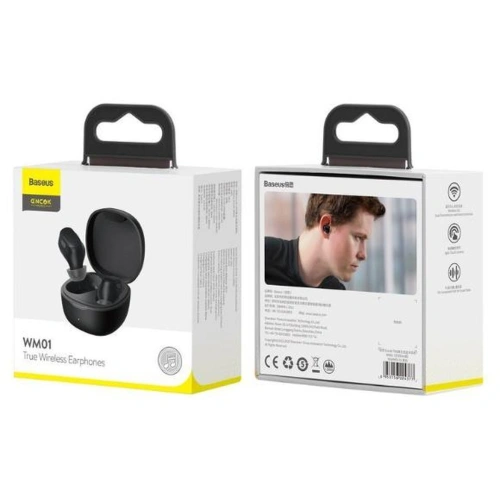 Kup Słuchawki bezprzewodowe TWS Baseus Encok WM01 Bluetooth 5.3 czarne - BSU3707 - {ean13} - Sklep Home Screen