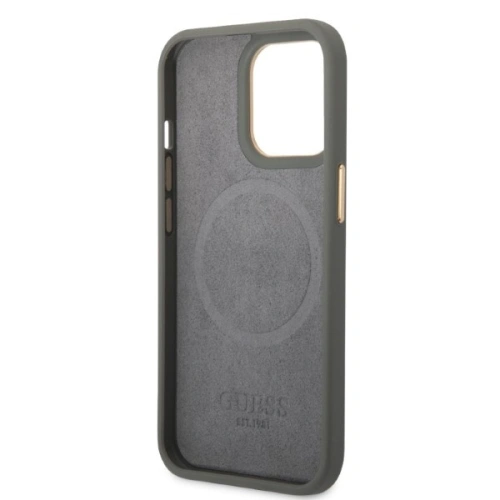 Kup Etui Guess GUHMP13LSAPSTG Apple iPhone 13 Pro šedé/grey hardcase Peony Logo Plate MagSafe - GUE2268 - {ean13} - Sklep Home Screen