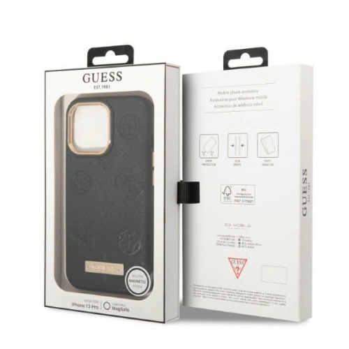 Kup Etui Guess GUHMP13LSAPSTK Apple iPhone 13 Pro černý/black hardcase Peony Logo Plate MagSafe - GUE2269 - {ean13} - Sklep Home Screen