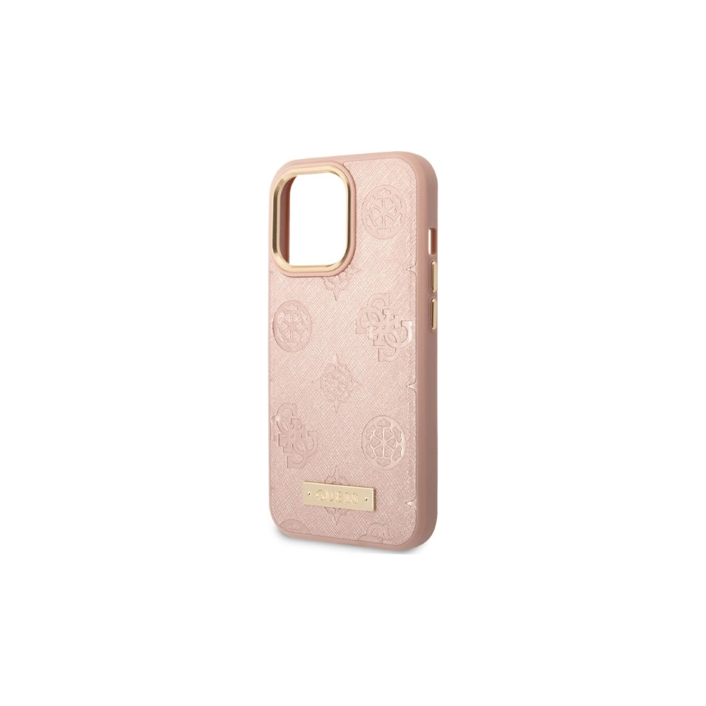 Etui Guess GUHMP13LSAPSTP Apple iPhone 13 Pro różowy/pink hardcase Peony Logo Plate MagSafe