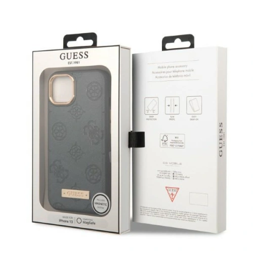 Kup Etui Guess GUHMP13MSAPSTG Apple iPhone 13 gri/hardcase Peony Logo Plate MagSafe - GUE2271 - {ean13} - Sklep Home Screen