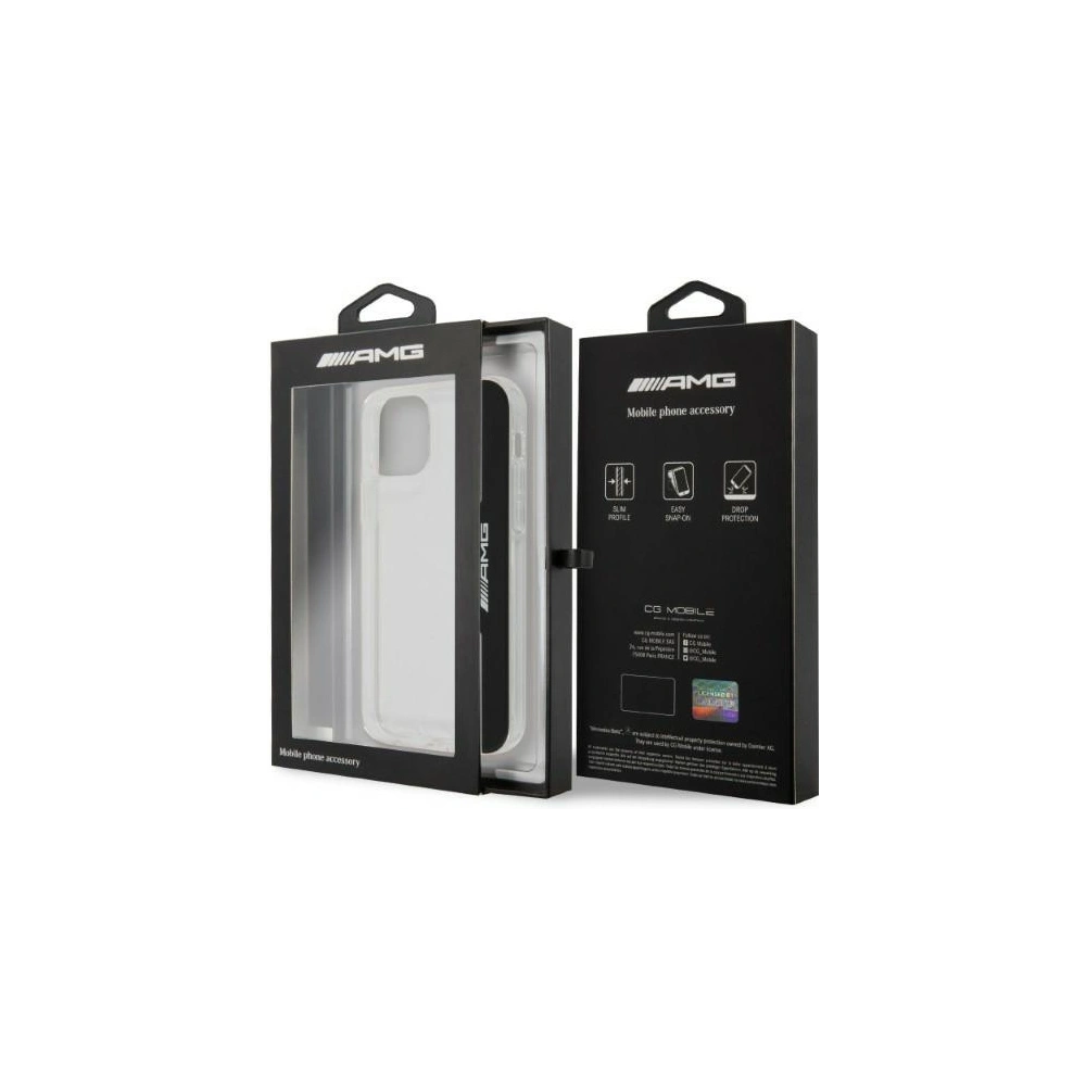 Etui Mercedes AMG AMHCP12MTVLBR Apple iPhone 12/12 Pro transparent hardcase Electroplate Vertical