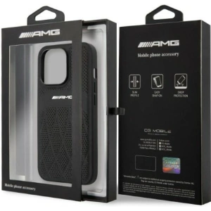 Buy Mercedes AMG AMHCP13XOSDBK Apple iPhone 13 Pro Max black hardcase Leather Curved Lines - MRS69 - {ean13} - Home Screen Store Europe