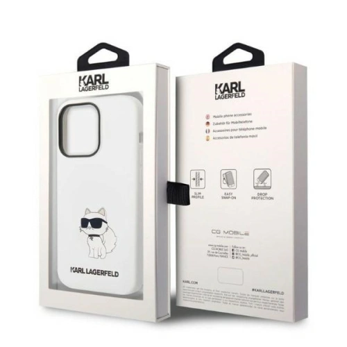 Kup Etui Karl Lagerfeld KLHCP14LSNCHBCH Apple iPhone 14 Pro hardcase alb/white Silicone Choupette - KLD1270 - {ean13} - Sklep Home Screen